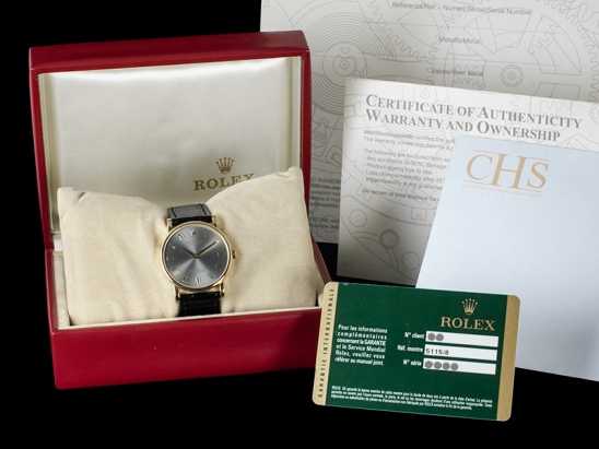Rolex Cellini Gold Grey Roman Full Set  Watch  5115/8
